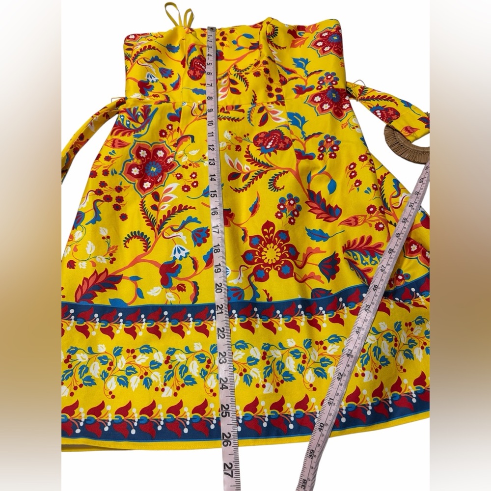 NWT Adrianna Papell Women's Sz 2 Cotton Printed O-Ring Strapless Cocktail Dress - Picture 10 of 13